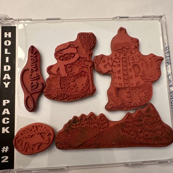 A stamp In The Hand Co Holiday Pack #2 Let It snow Snowman Via Sleigh Mail - Picture 3 of 5